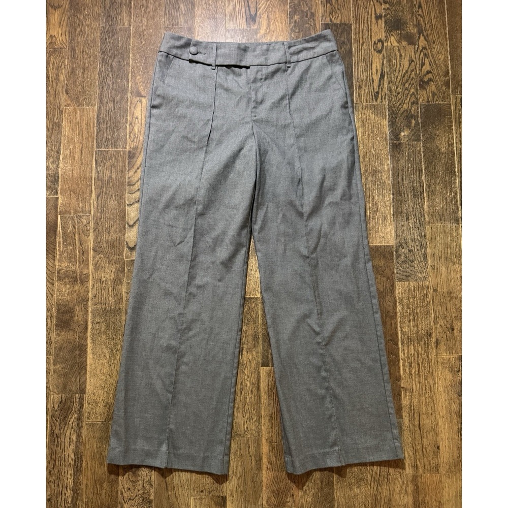 Ryegrass Dress Pants Women's Size 12 Straight Wide Leg Gray Pockets High Rise